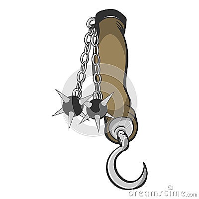 Flail Medieval Arm Brace Vector Illustration