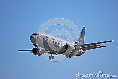Flair Airlines Boeing 737-400 On Final Approach Editorial Stock Photo