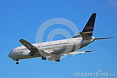 Flair Airlines Boeing 737-400 In Flight Editorial Stock Photo