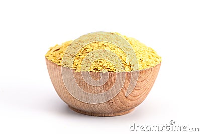 Flakes of Yellow Nutritional Yeast a Cheese Substitute and Seasoning for Vegan Diets Stock Photo