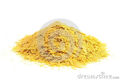 Flakes of Yellow Nutritional Yeast a Cheese Substitute and Seasoning for Vegan Diets Stock Photo