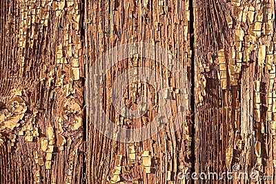 Flaking Brown Paint on Wood Texture Stock Photo
