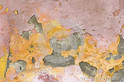 Flaking plaster and paint Stock Photo