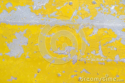 Flaking Yellow Paint Background Stock Photo