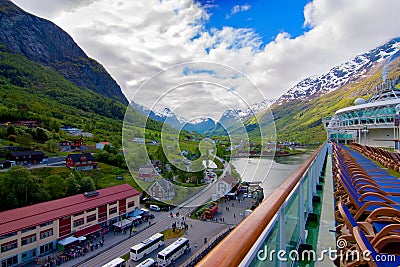 Flam, Norway from cruise ship Editorial Stock Photo