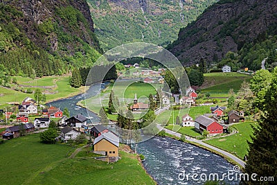 Flam Village Norway Stock Photo