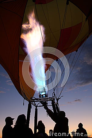 Flame, balloon, sunset Stock Photo