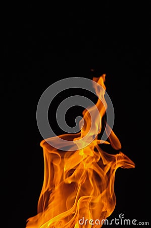 Flame with black background Stock Photo