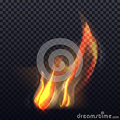 Flame or bonfire vector effect, icon or clipart Vector Illustration