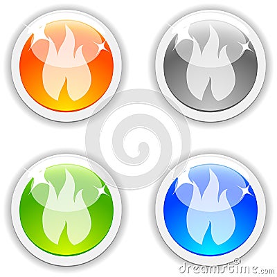 Flame buttons. Vector Illustration