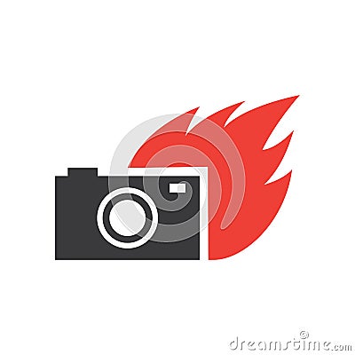 Flame Camera Logo vector Vector Illustration
