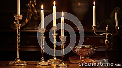 flame candlestick candle Cartoon Illustration