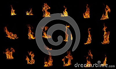 Flame compilation Stock Photo