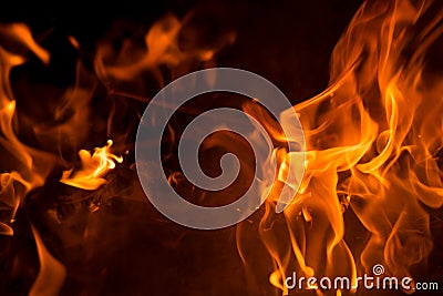 Flame fire abstract art texture and background Stock Photo