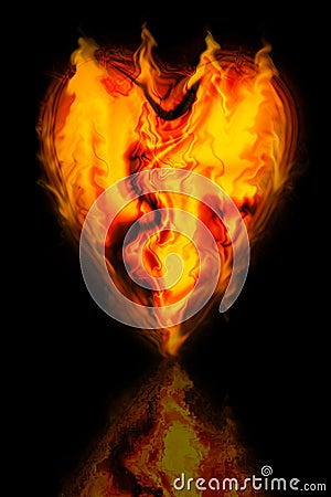 Flame Heart Stock Photo