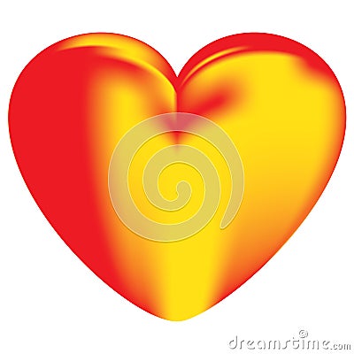 Flame Heart Vector Illustration