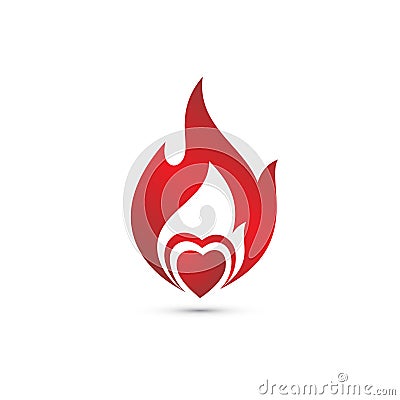 Flame heart icon modern symbol for graphic and web design Vector Illustration