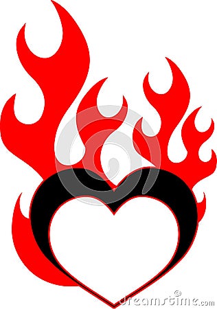 Flame heart Vector Illustration