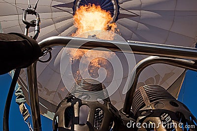 The flame of a hot air balloon Stock Photo