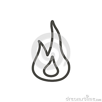 Flame icon vector. Line fire symbol. Vector Illustration