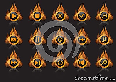 Flame icons Vector Illustration
