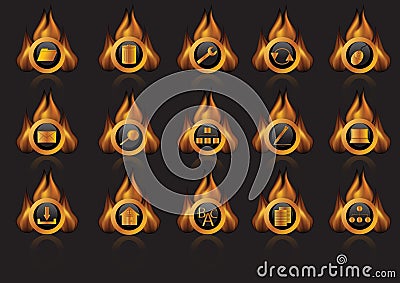 Flame icons Vector Illustration