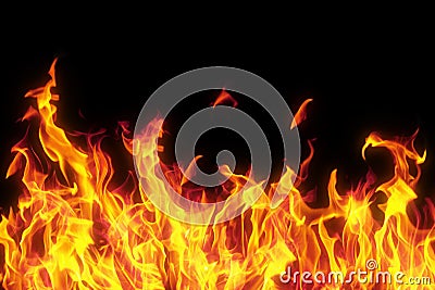 Flame isolated over black background Stock Photo