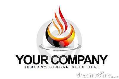 Flame Logo Cartoon Illustration