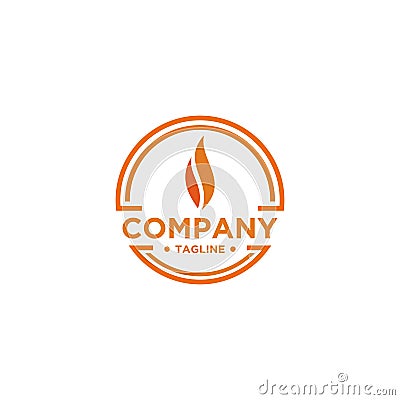 Flame Logo design simple minimalist style Vector Illustration