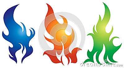 Flame Logo Set Vector Illustration