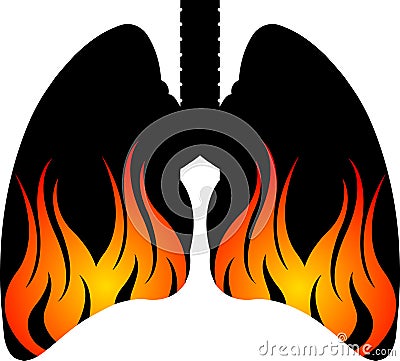 Flame lungs logo Vector Illustration