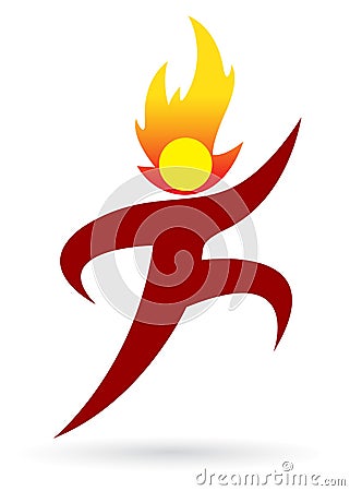 Flame man Vector Illustration