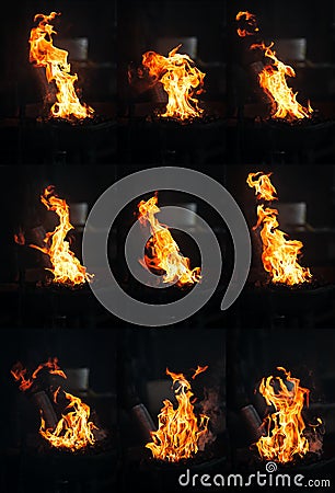 Flame Montage Stock Photo