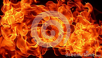 Flame motion on abstract background. Red fire texture, orange burn light Stock Photo