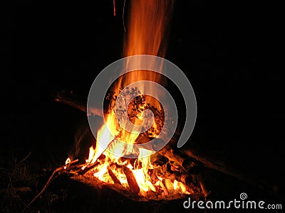 Flame night summer Stock Photo