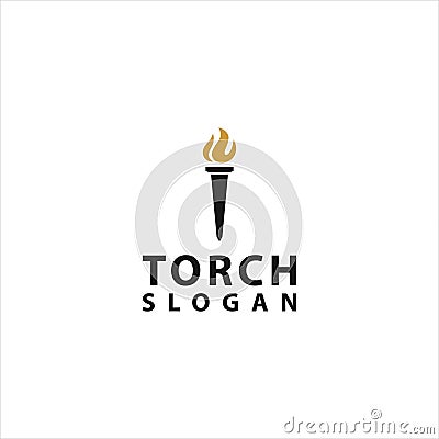 Flame torch logo vector design Vector Illustration