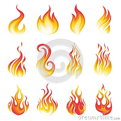 Flame vector set Vector Illustration