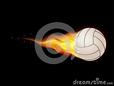 Flamed volley ball Vector Illustration