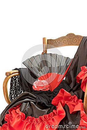 Flamenco clothing isolated. Vertically. Stock Photo