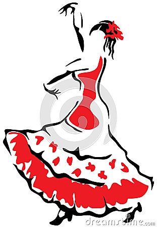 Flamenco dancer. Vector Illustration