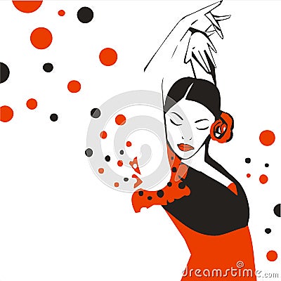 Flamenco dancer. Cartoon Illustration
