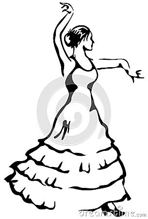 Flamenco dancer. Vector illustration. Vector Illustration