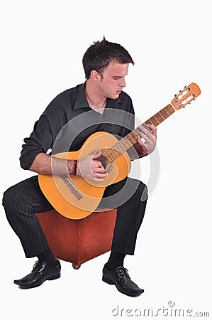 Flamenco guitar player Stock Photo