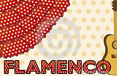 Flamenco music party card, vector Vector Illustration