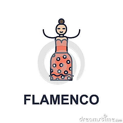 flamenco musician icon. Element of music style icon for mobile concept and web apps. Colored flamenco music style icon can be used Stock Photo