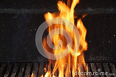 Yellow flames - Front view Stock Photo