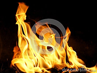 Flames on black background flames on black background for concept fire images Stock Photo