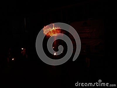 flames that blaze at night Stock Photo