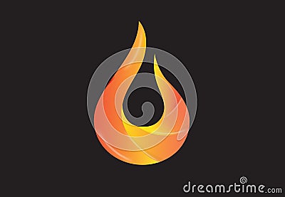 Flames Fire icon logo vector image Vector Illustration