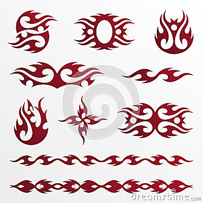 Flames tribal / tatoo Vector Illustration